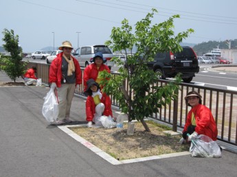 「宇野港の桜公園・桜の並木道」の清掃